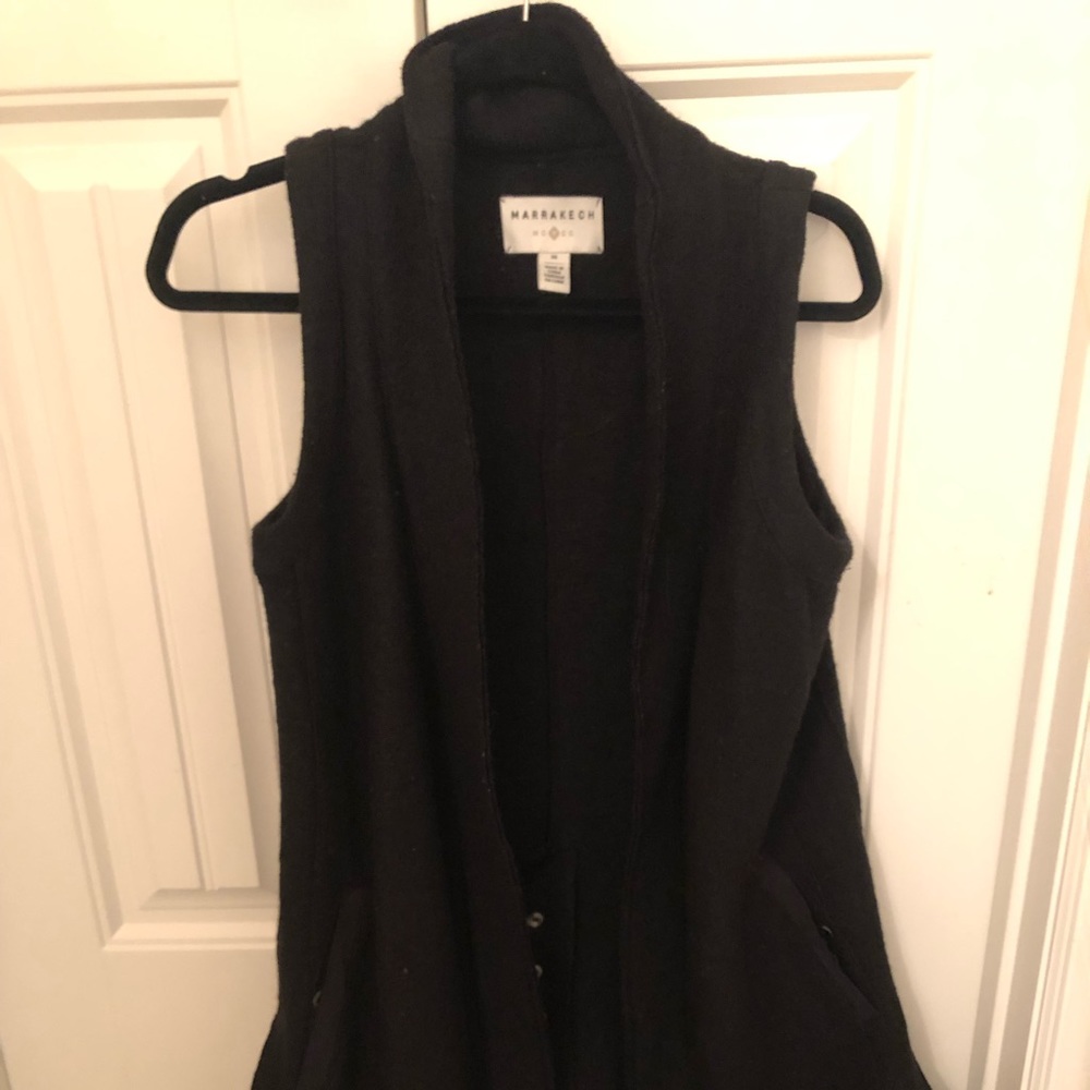 Anthropologie long black vest